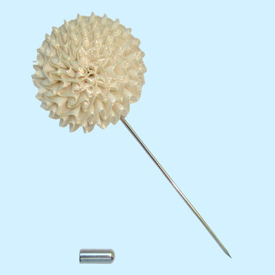 Bassin and Brown White Chrysanthemum Flower Jacket Lapel Pin