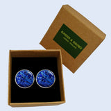 Bassin and Brown Circuit Board Cufflinks - Blue
