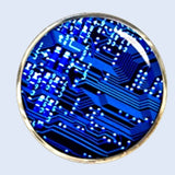 Bassin and Brown Circuit Board Cufflinks - Blue