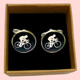 Bassin and Brown Cycling Cufflinks - Black and White