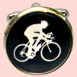 Bassin and Brown Cycling Cufflinks - Black and White