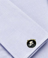 Bassin and Brown Cycling Cufflinks - Black and White