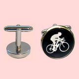 Bassin and Brown Cycling Cufflinks - Black and White