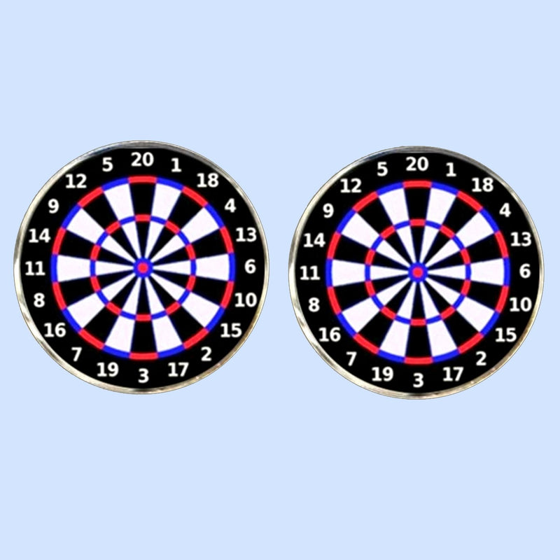 Bassin and Brown Dartboard Cufflinks - Black, White and Red