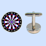 Bassin and Brown Dartboard Cufflinks - Black, White and Red
