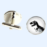 Bassin and Brown Dinosaur Cufflinks - White and Black