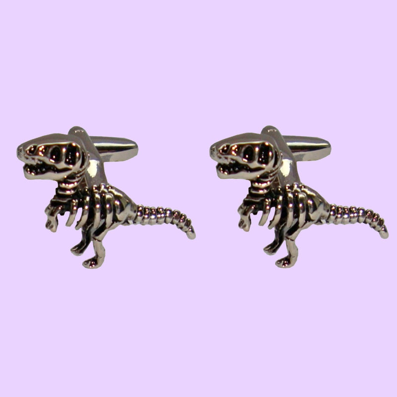 Bassin and Brown Dinosaur Cufflinks - Silver