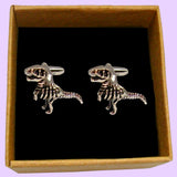 Bassin and Brown Dinosaur Cufflinks - Silver