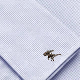 Bassin and Brown Dinosaur Cufflinks - Silver