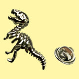 Bassin and Brown Dinosaur Jacket Lapel Pin - Silver