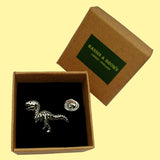 Bassin and Brown Dinosaur Jacket Lapel Pin - Silver