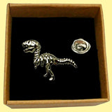 Bassin and Brown Dinosaur Jacket Lapel Pin - Silver