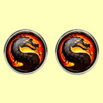 Bassin and Brown Dragon Cufflinks - Black, Gold and Red