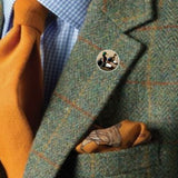 Bassin and Brown Mallard Ducks Jacket Lapel Pin - Brown, White and Green