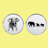 Bassin and Brown Elephant Cufflinks - White and Black