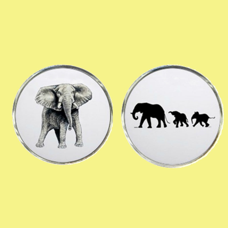 Bassin and Brown Elephant Cufflinks - White and Black