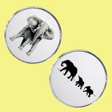 Bassin and Brown Elephant Cufflinks - White and Black