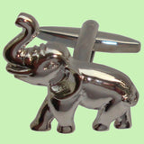 Bassin and Brown Elephant Cufflinks - Silver