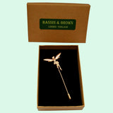 Bassin and Brown Fairy Jacket Lapel Pin - Gold