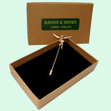 Bassin and Brown Fairy Jacket Lapel Pin - Gold