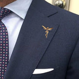 Bassin and Brown Fairy Jacket Lapel Pin - Gold