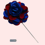 Bassin and Brown Floral Jacket Lapel Pin - Blue and Wine