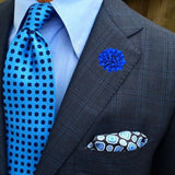 Bassin and Brown Blue Flower Jacket Lapel Pin