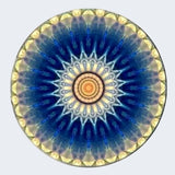 Bassin and Brown Flower Spray Cufflinks - Blue and White