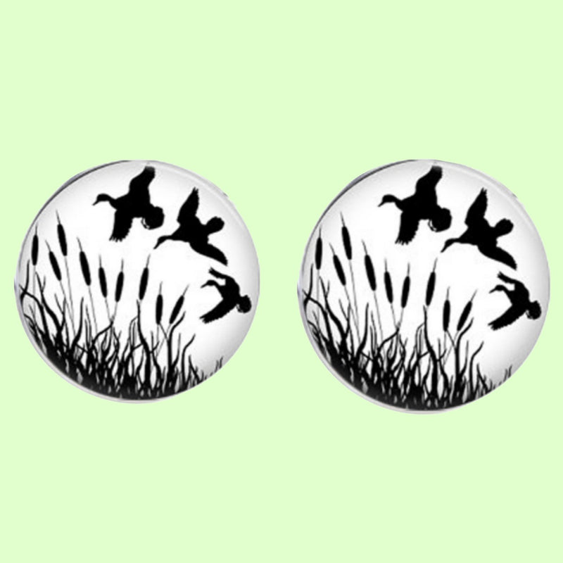 Bassin and Brown Flying Ducks Cufflinks - White/Black
