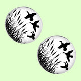 Bassin and Brown Flying Ducks Cufflinks - White/Black
