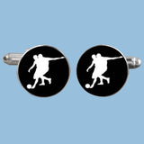 Bassin and Brown Footballer Cufflinks - Black and White