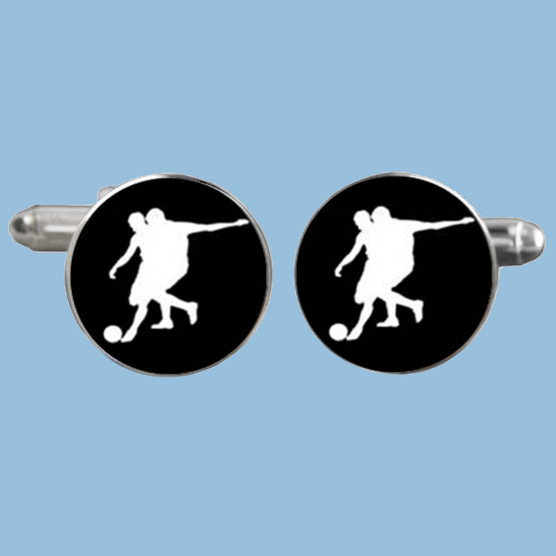 Bassin and Brown Footballer Cufflinks - Black and White