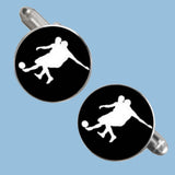 Bassin and Brown Footballer Cufflinks - Black and White