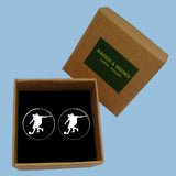 Bassin and Brown Footballer Cufflinks - Black and White