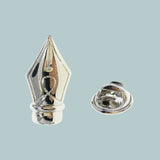 Bassin and Brown Fountain Pen Jacket Lapel Pin - Silver