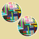 Bassin and Brown Geometric Stripe Cufflinks - Multi Colour