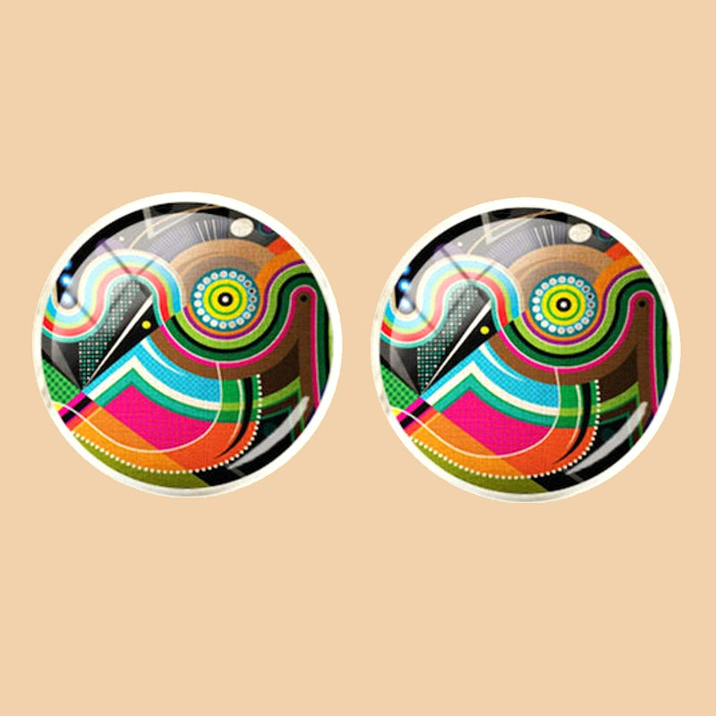 Bassin and Brown Geometric Swirl Cufflinks - Multi Colour