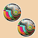 Bassin and Brown Geometric Swirl Cufflinks - Multi Colour