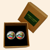 Bassin and Brown Geometric Swirl Cufflinks - Multi Colour