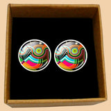 Bassin and Brown Geometric Swirl Cufflinks - Multi Colour
