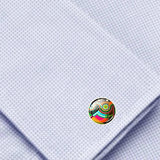 Bassin and Brown Geometric Swirl Cufflinks - Multi Colour