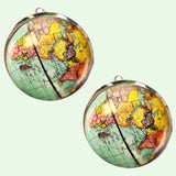 Bassin and Brown Earth Globe Cufflinks - Blue, Yellow, Pink