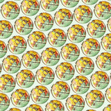 Bassin and Brown Earth Globe Cufflinks - Blue, Yellow, Pink