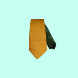 Bassin and Brown Plain Woven Silk Tie Gold/Green