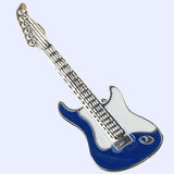 Bassin and Brown Guitar Jacket Lapel Pin - Blue and White