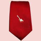 Bassin and Brown Guitar Jacket Lapel Pin - Red and White