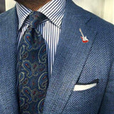 Bassin and Brown Guitar Jacket Lapel Pin - Red and White