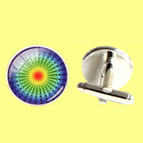 Bassin and Brown Kaleidoscope Centre Spot - Blue,Yellow and Green