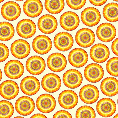 Bassin and Brown Kaleidoscope Flower Cufflinks - Yellow and Orange