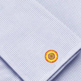Bassin and Brown Kaleidoscope Flower Cufflinks - Yellow and Orange